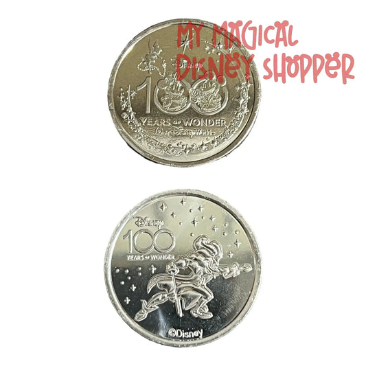 Captain Hook from Peter Pan Disney 100 Silver Medallion