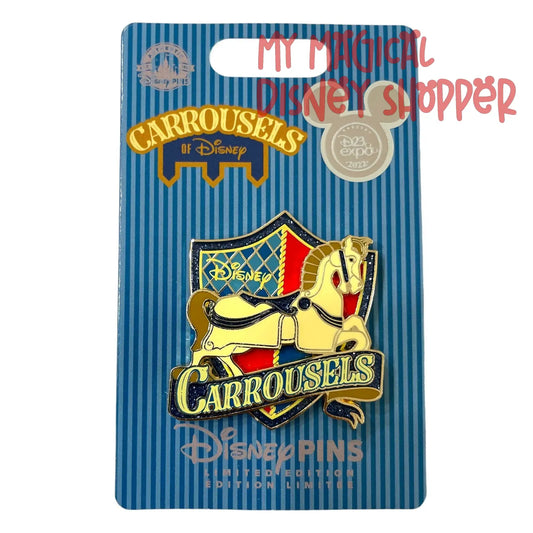 Carrousels of Disney Pin - Horse with Shield Emblem D23 - Limited Edition