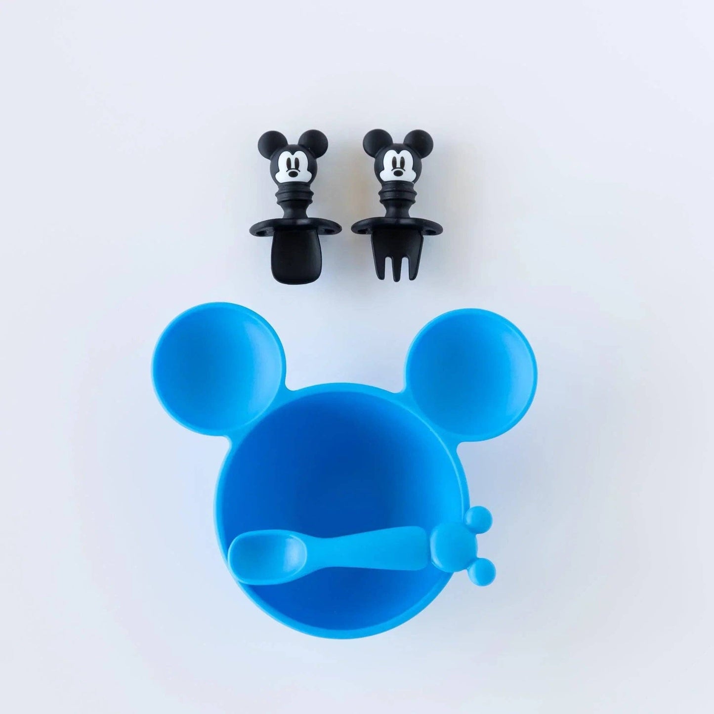 Mickey Mouse Blue Silicone First Feeding Set