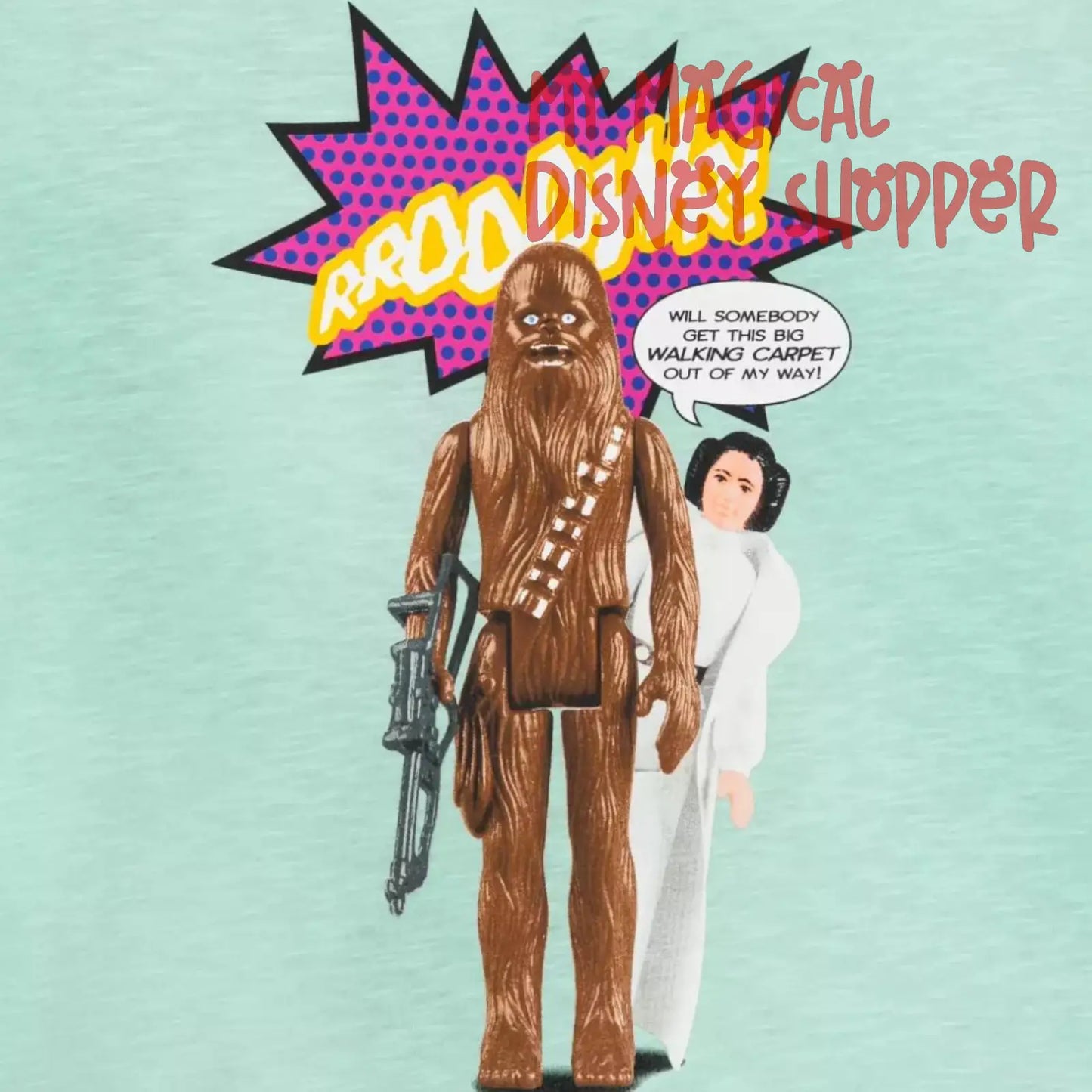 Chewbacca and Princess Leia Star Wars Action Figures Fashion T-Shirt for Women