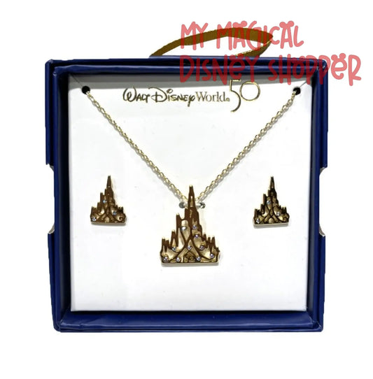 Cinderella Castle 50th Anniversary Earrings and Necklace Set