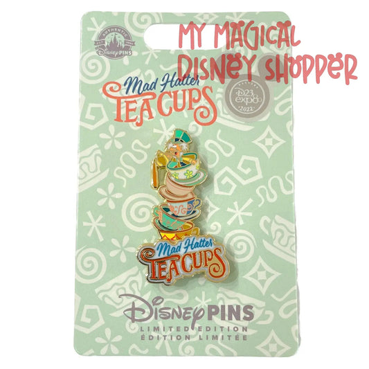 D23 Expo Mad Hatter Tea Cups Stack of Cups - Limited Edition