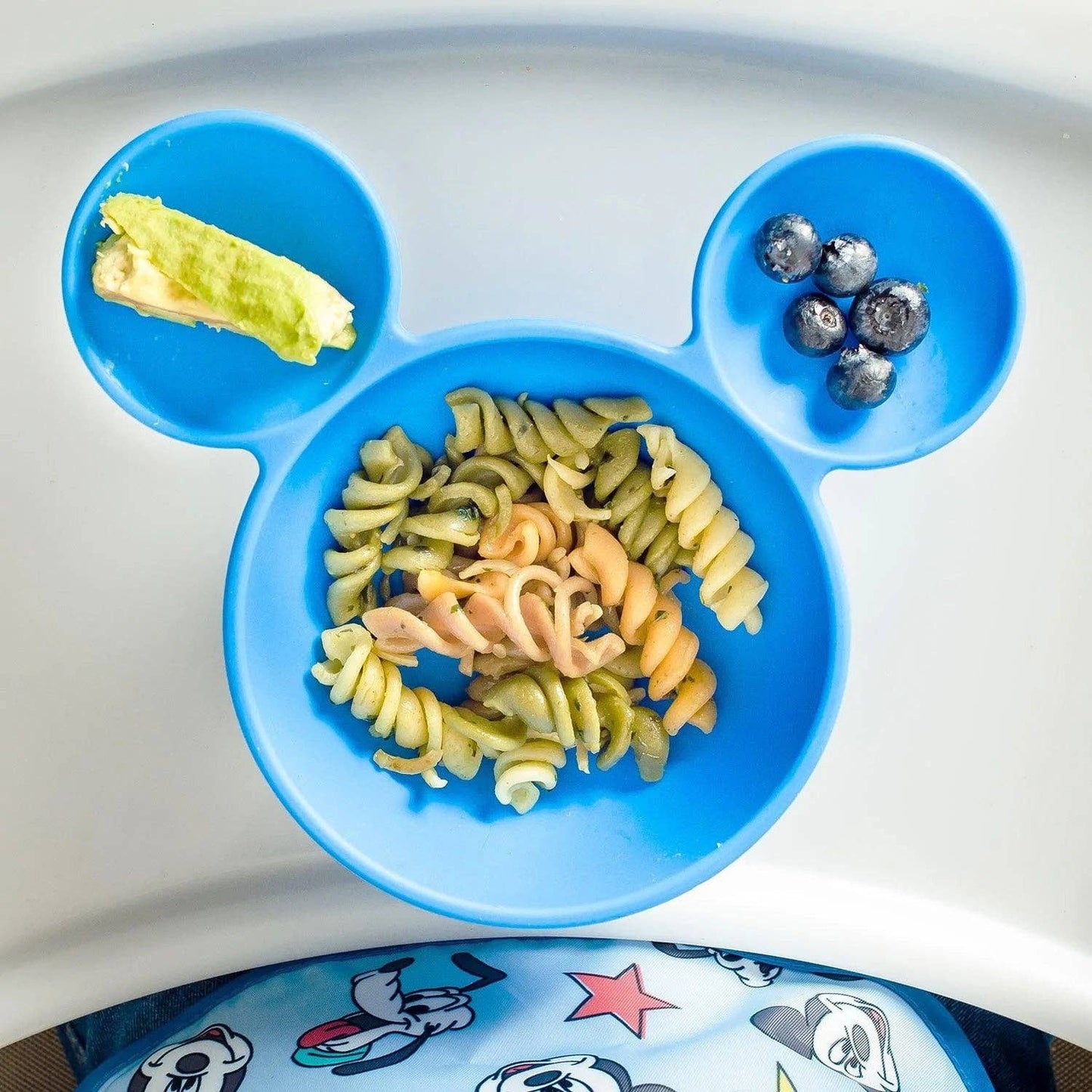 Mickey Mouse Blue Silicone First Feeding Set