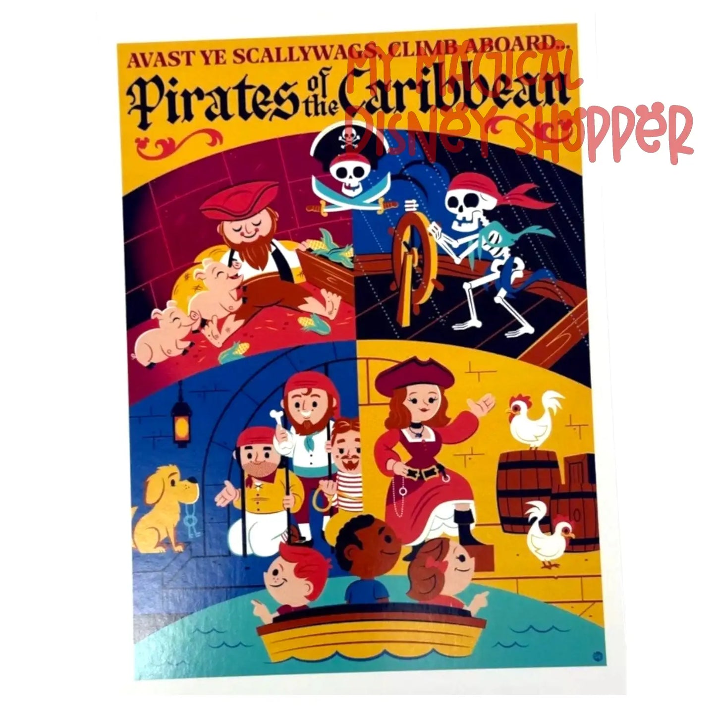 Dave Perillo Pirates Of The Caribbean Ride Postcard 5x7