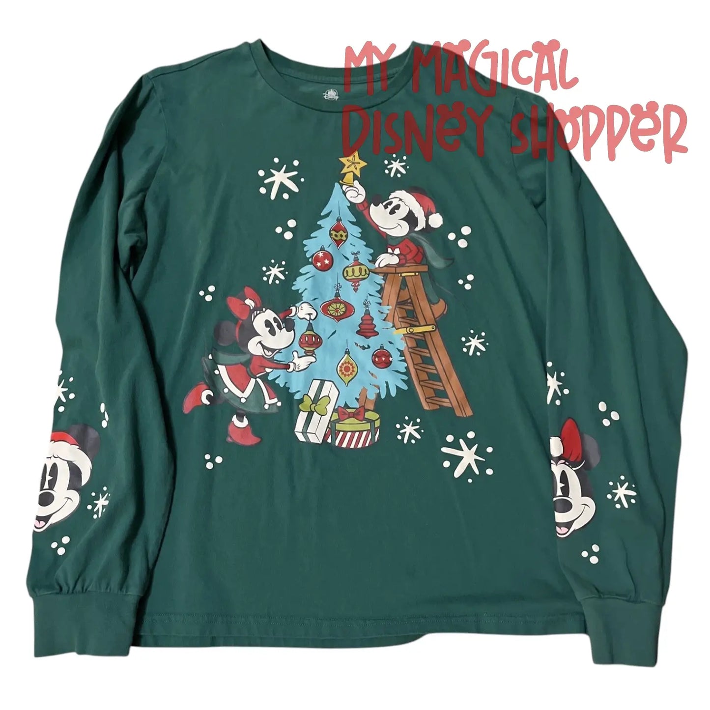 Deep Green Walt Disney World Christmas Tree Long Sleeve Shirt