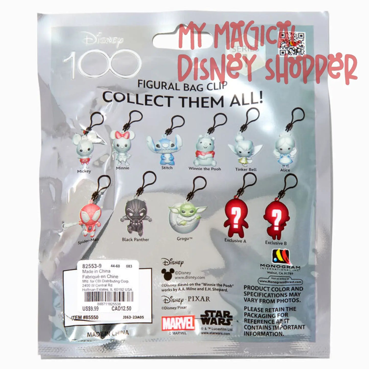 Disney 100 Figural Bag Clip Series 1 Mystery Bag