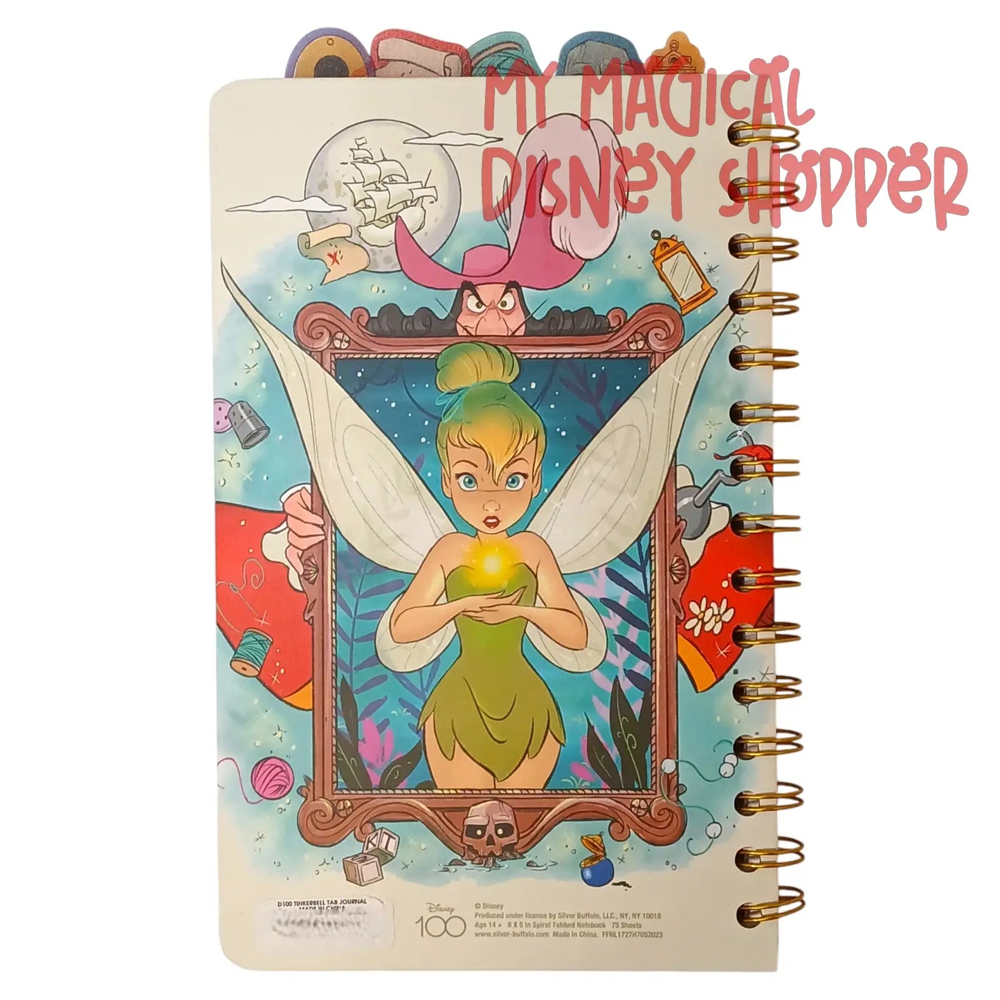Disney 100 Peter Pan Tinker Bell & Captain Hook Frame Tab Journal
