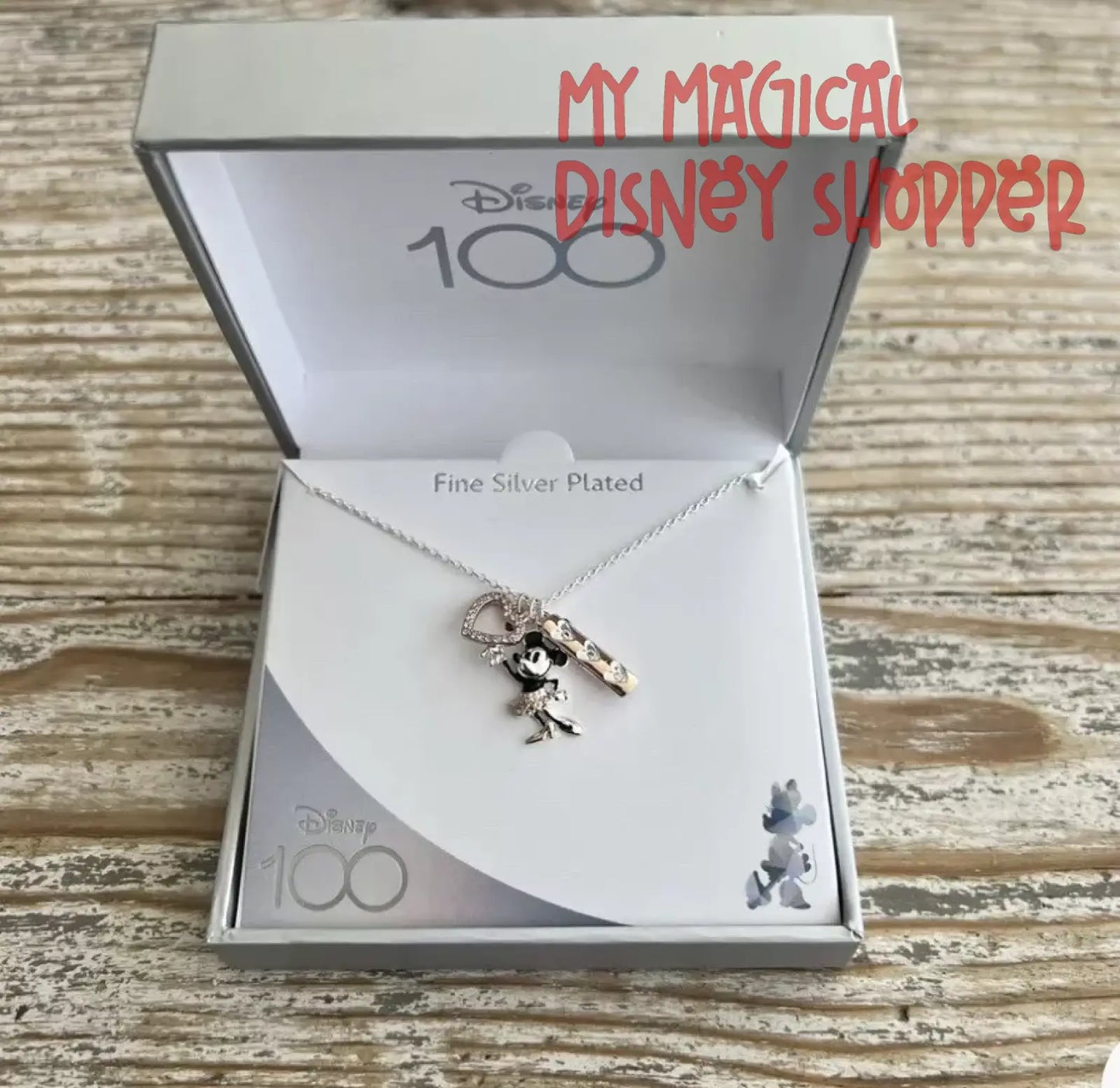 Disney 100th Year Anniversary Minnie Mouse Fine Silver Plated Necklace