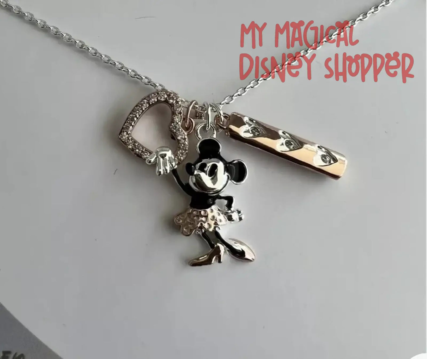 Disney 100th Year Anniversary Minnie Mouse Fine Silver Plated Necklace