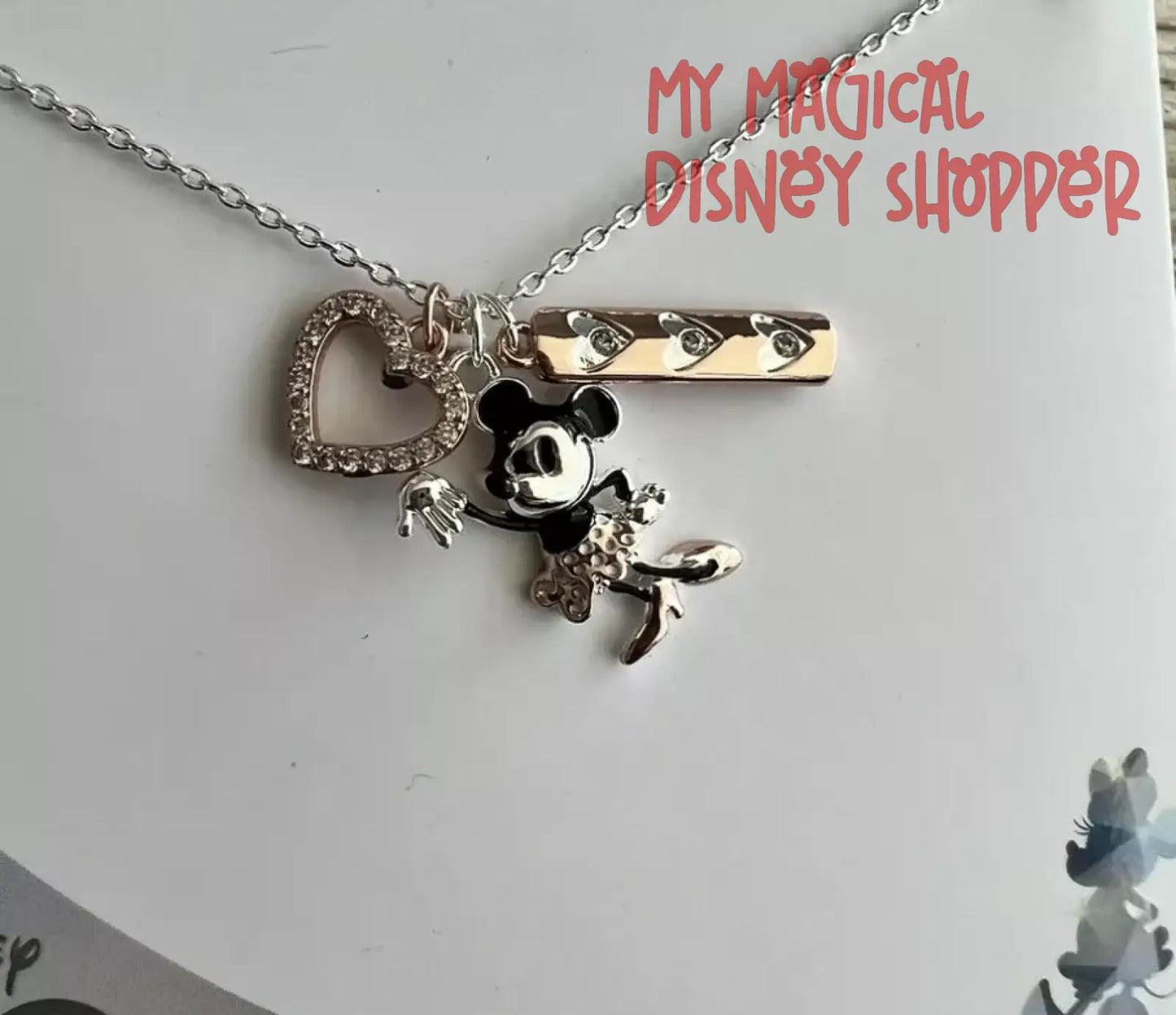 Disney 100th Year Anniversary Minnie Mouse Fine Silver Plated Necklace