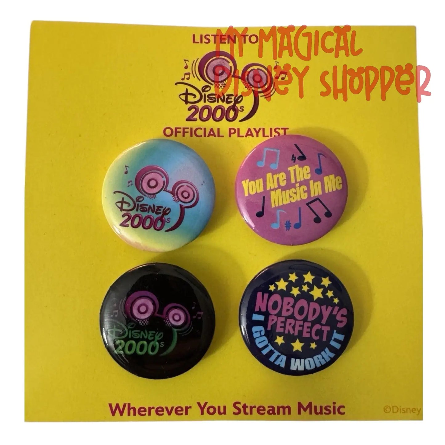 Disney 2000s Official Playlist Button 4 Pack