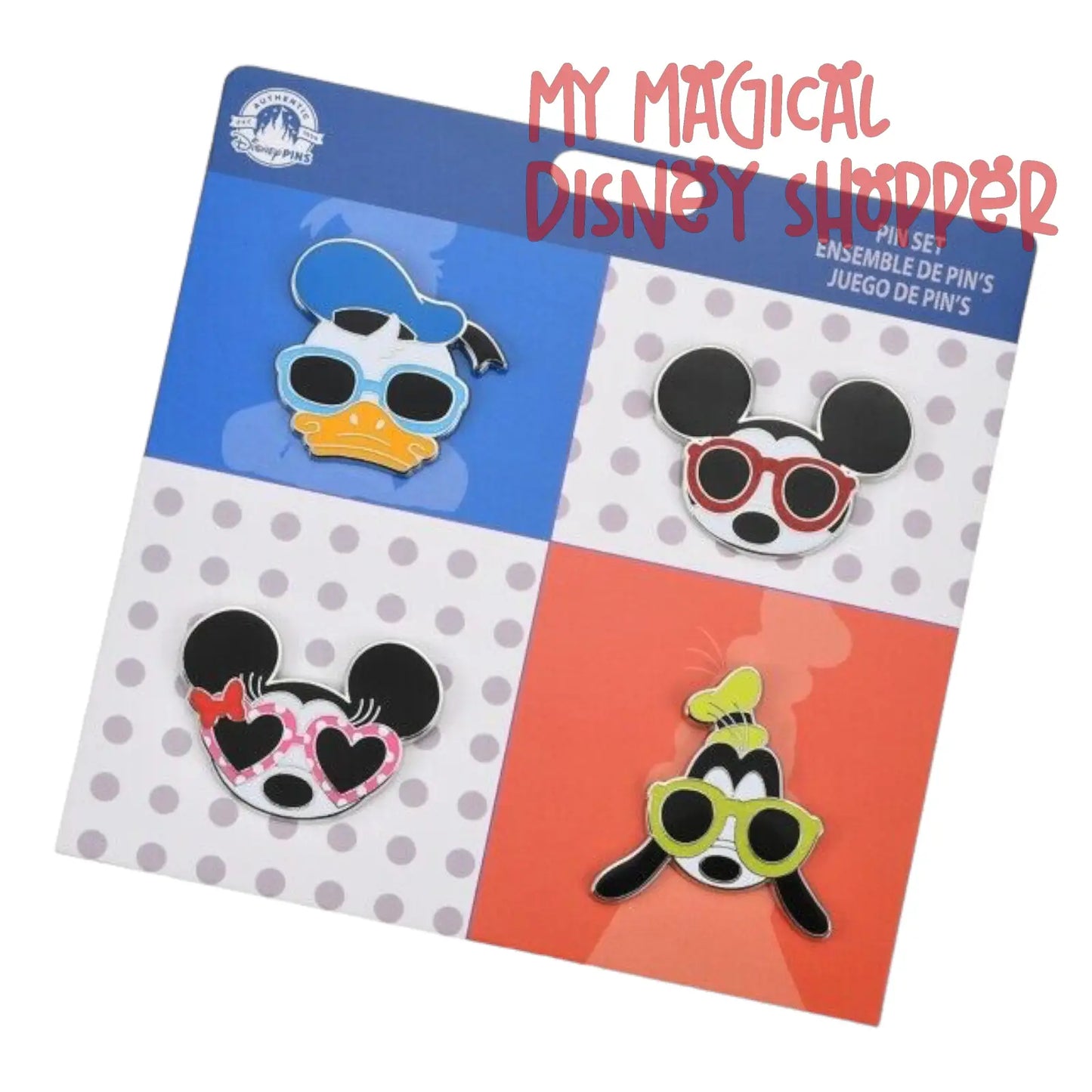 Disney Characters in Sunglasses Booster Pin Set