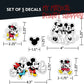 Disney Classic Mickey & Minnie Mouse Decals - Set of 15 Mickey and Minnie Mouse Waterproof Stickers