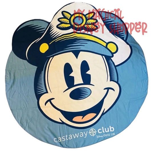Disney Cruise Line 25th Anniversary Captain Mickey Round Beach Towel