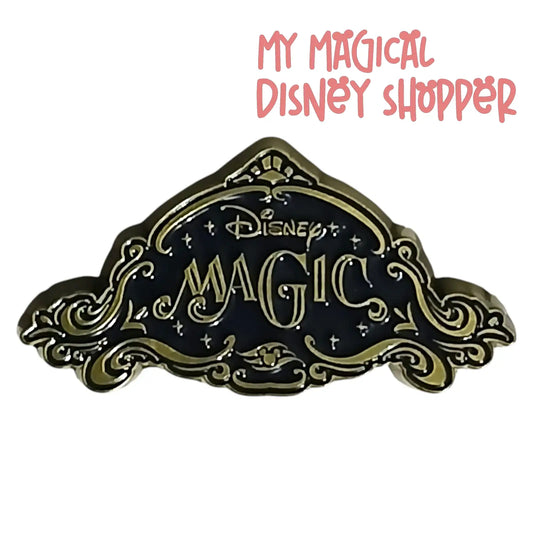 Disney Cruise Line Magic Ship Gold & Navy Metal Magnet