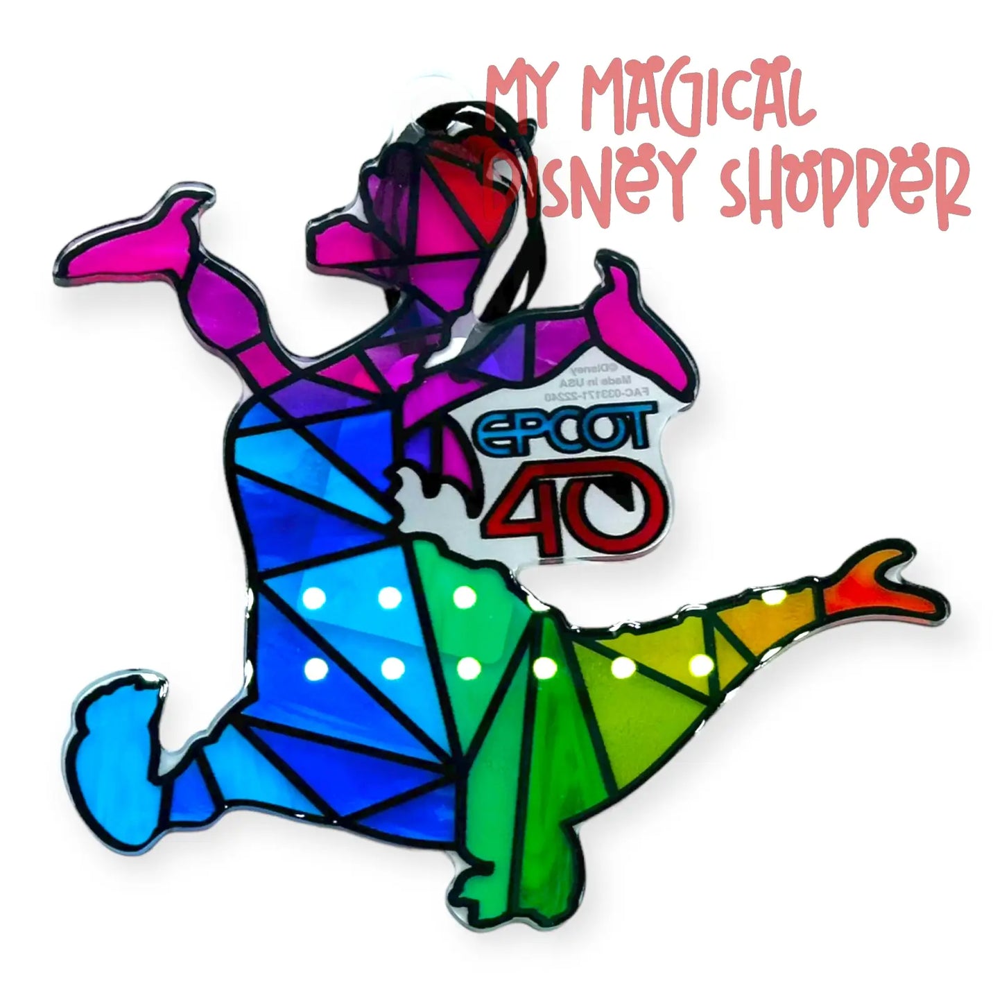 Disney EPCOT 40th Figment Suncatcher Anniversary Acrylic Ornament