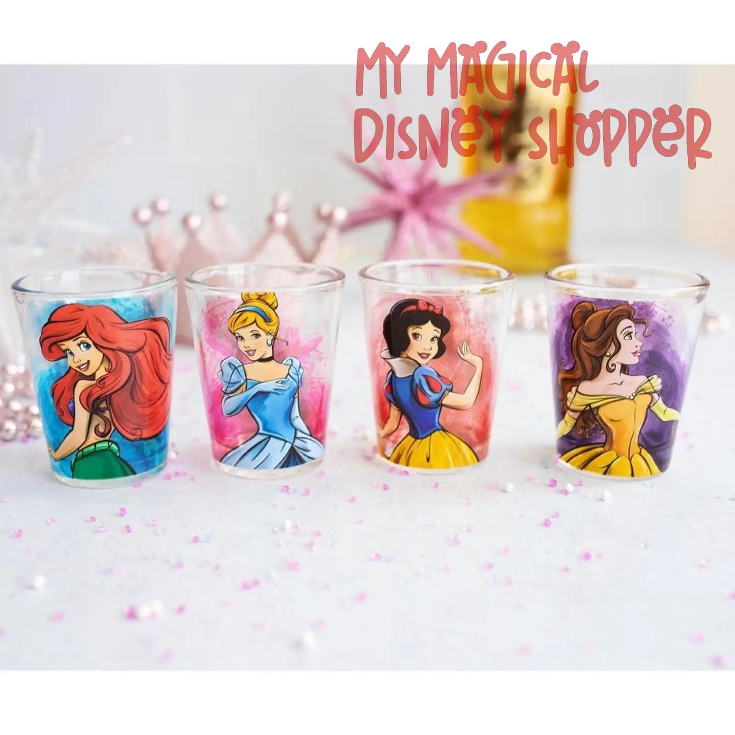 Disney Fashionista Princesses 4 Piece Mini Glass Set
