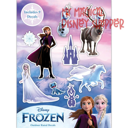 Disney Frozen Waterproof Stickers Decals - Set of 9 Elsa Anna Olaf & Sven