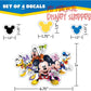 Disney Junior Mickey Mouse Clubhouse Waterproof Decals - Set of 13