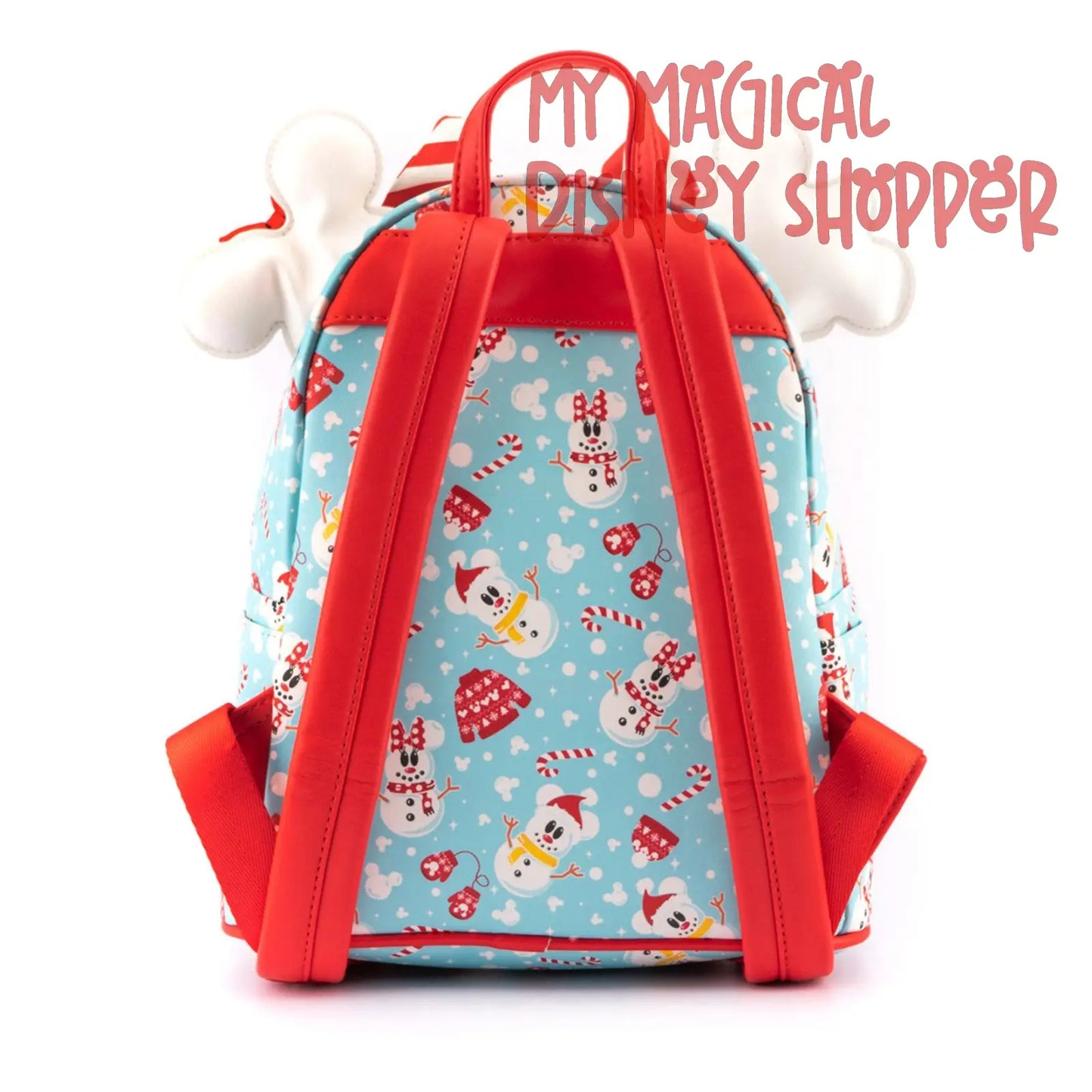 Disney Loungefly Mini Backpack - Snowman Mickey And Minnie Mouse Mini Backpack With Ears Headband