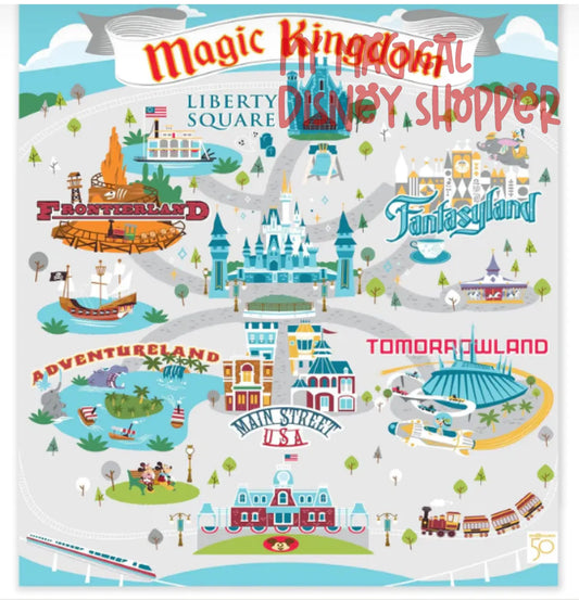 Magic Kingdom Map Plush Throw Blanket