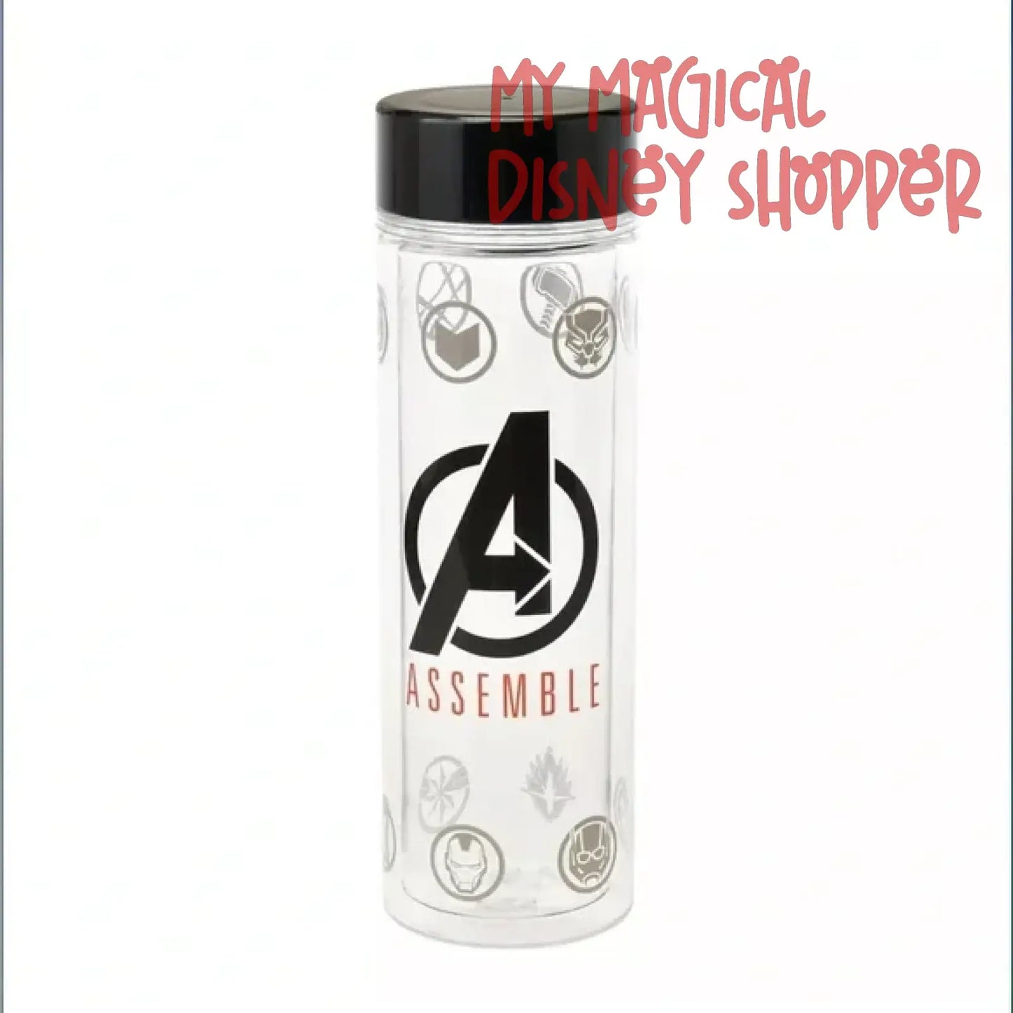 Disney Parks Avengers Assemble Clear 19.5oz Water Bottle