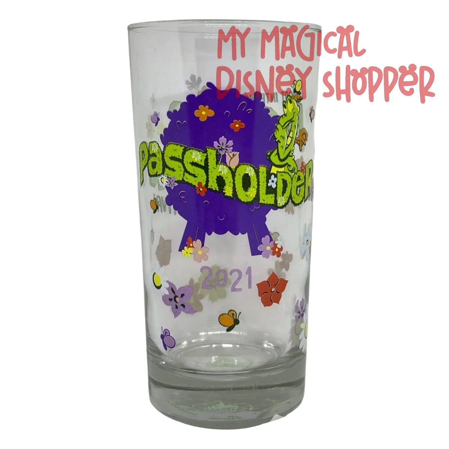 Disney Parks Figment Epcot 2021 Flower Garden Festival Glass Passholder