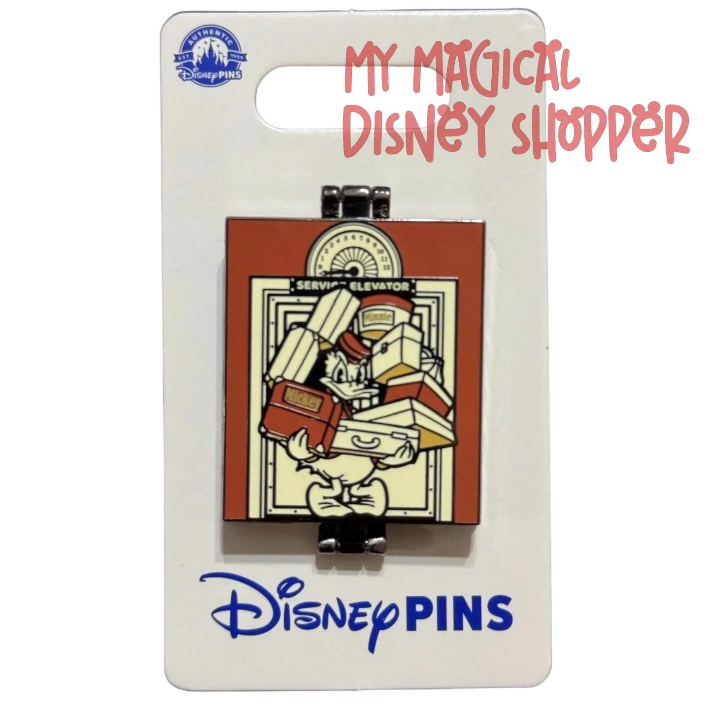 Disney Parks Hollywood Terror Hotel Donald Duck Luggage Elevator Pin