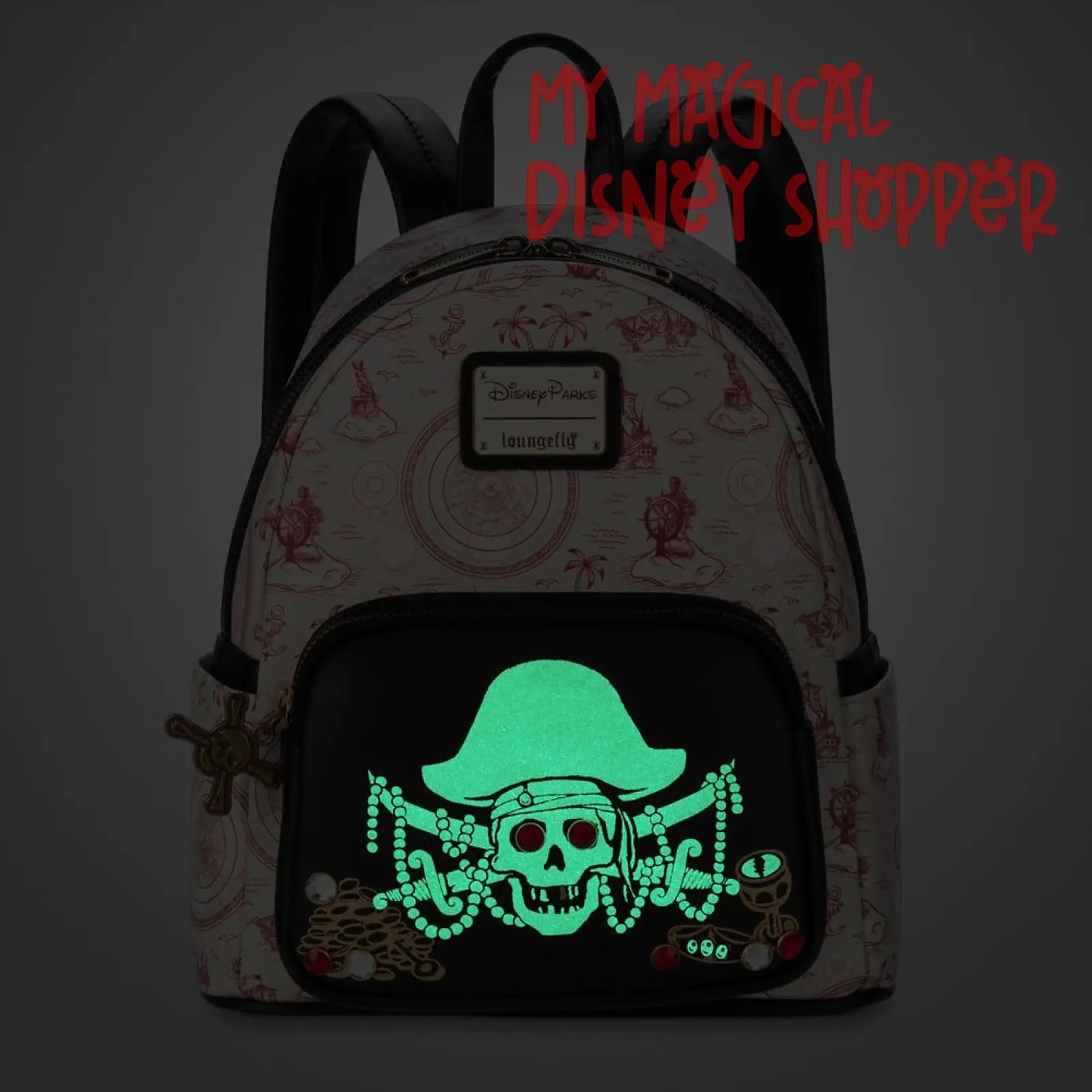 Pirates of the Caribbean Skull Disney Parks Loungefly Mini Backpack