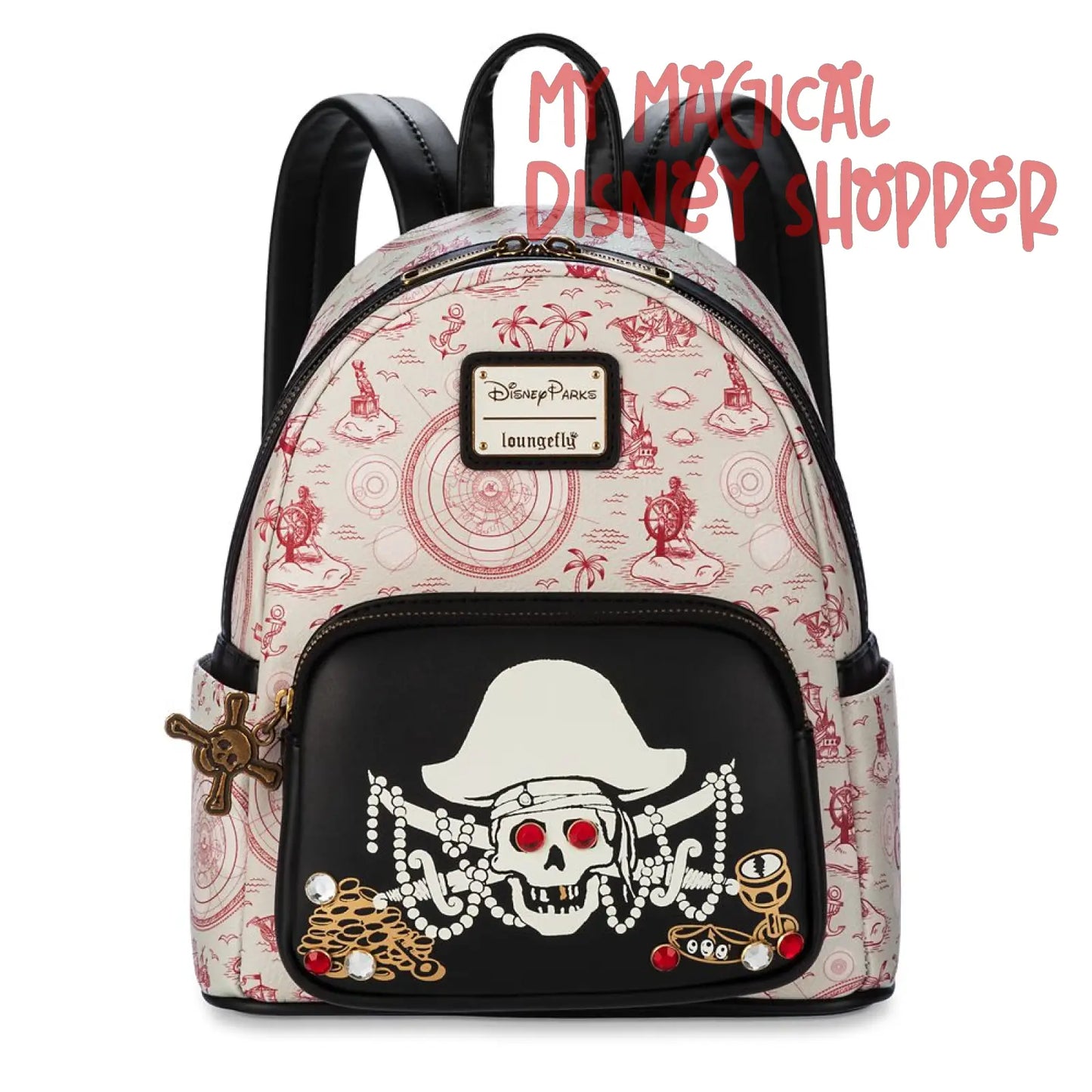 Pirates of the Caribbean Skull Disney Parks Loungefly Mini Backpack