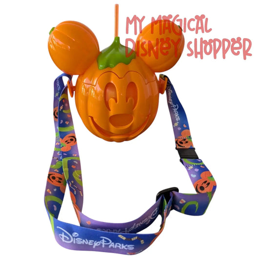 Disney Parks Mickey Halloween Jack o Lantern Sipper