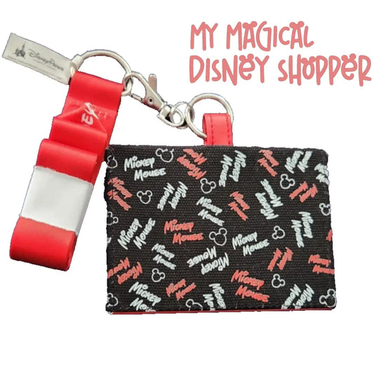 Disney Parks Mickey Mouse Signature & Icon ID Card Holder with Lanyard