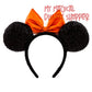 Metallic Halloween Orange Bow Disney Parks Minnie Ears Headband - 2023