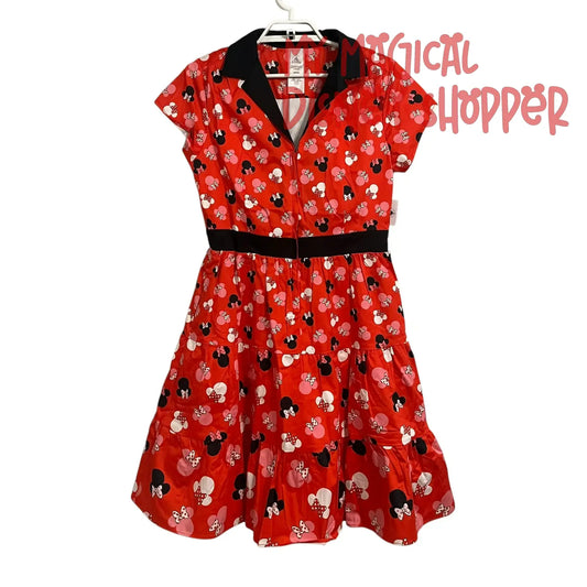 Disney Parks Minnie Mouse Fit & Flare Retro Swing Dress - Size Small