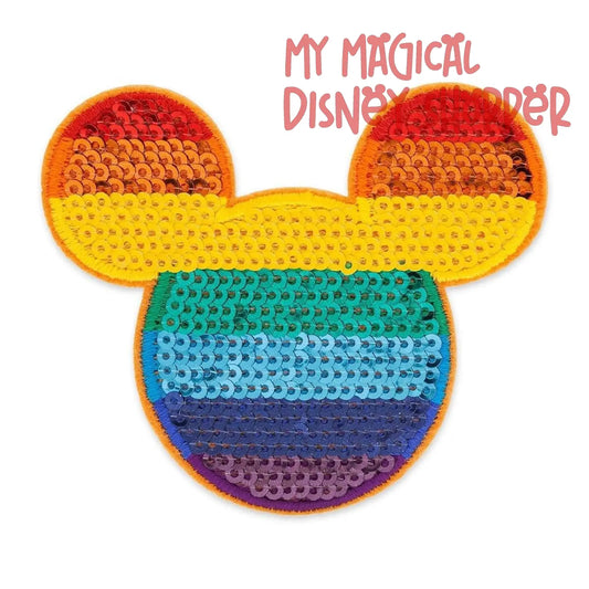 Disney Parks Pride Mickey Mouse Icon Rainbow Patch - Patched