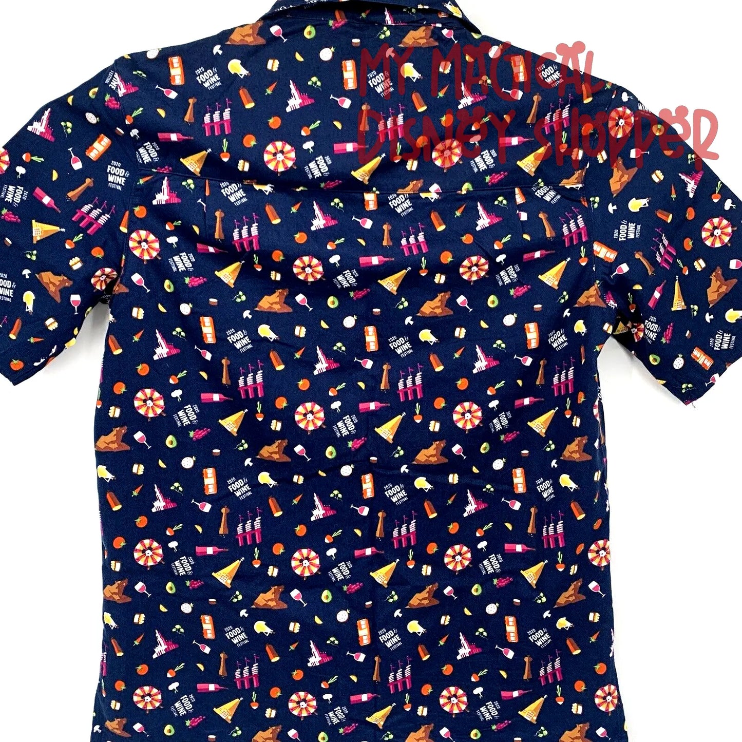 Disney Parks Shirt Mens 2020 Food and Wine Festival Button up Short Sleeve - Adult Men Medium