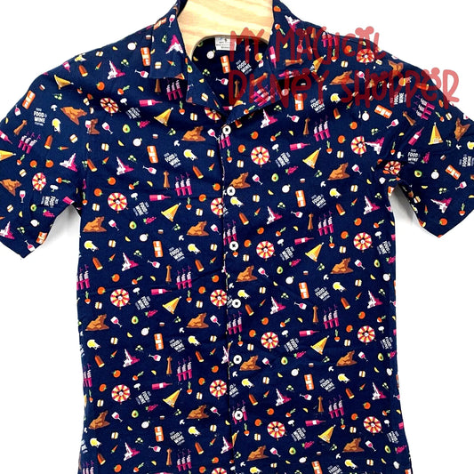 Disney Parks Shirt Mens 2020 Food and Wine Festival Button up Short Sleeve - Adult Men Medium