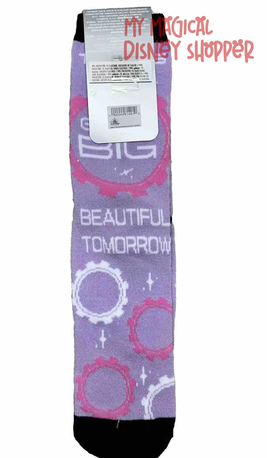Disney Parks Tomorrowland Great Big Beautiful Tomorrow Adult Socks US 6-12