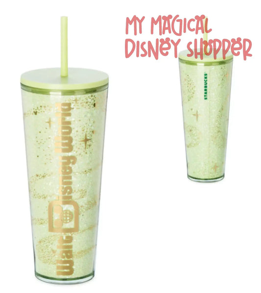 Tinker Bell Green Disney Parks Walt Disney World Logo Starbucks 24oz Tumbler