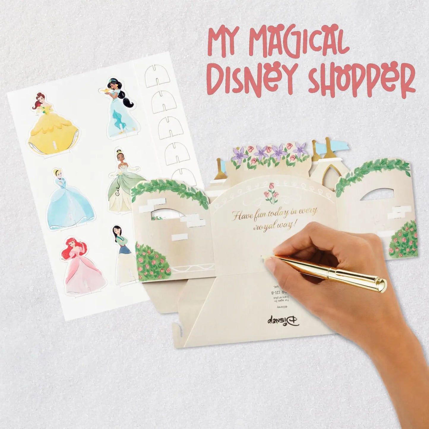 Disney Princess Castle All the Happiness 3D Pop-Up Card With Playset