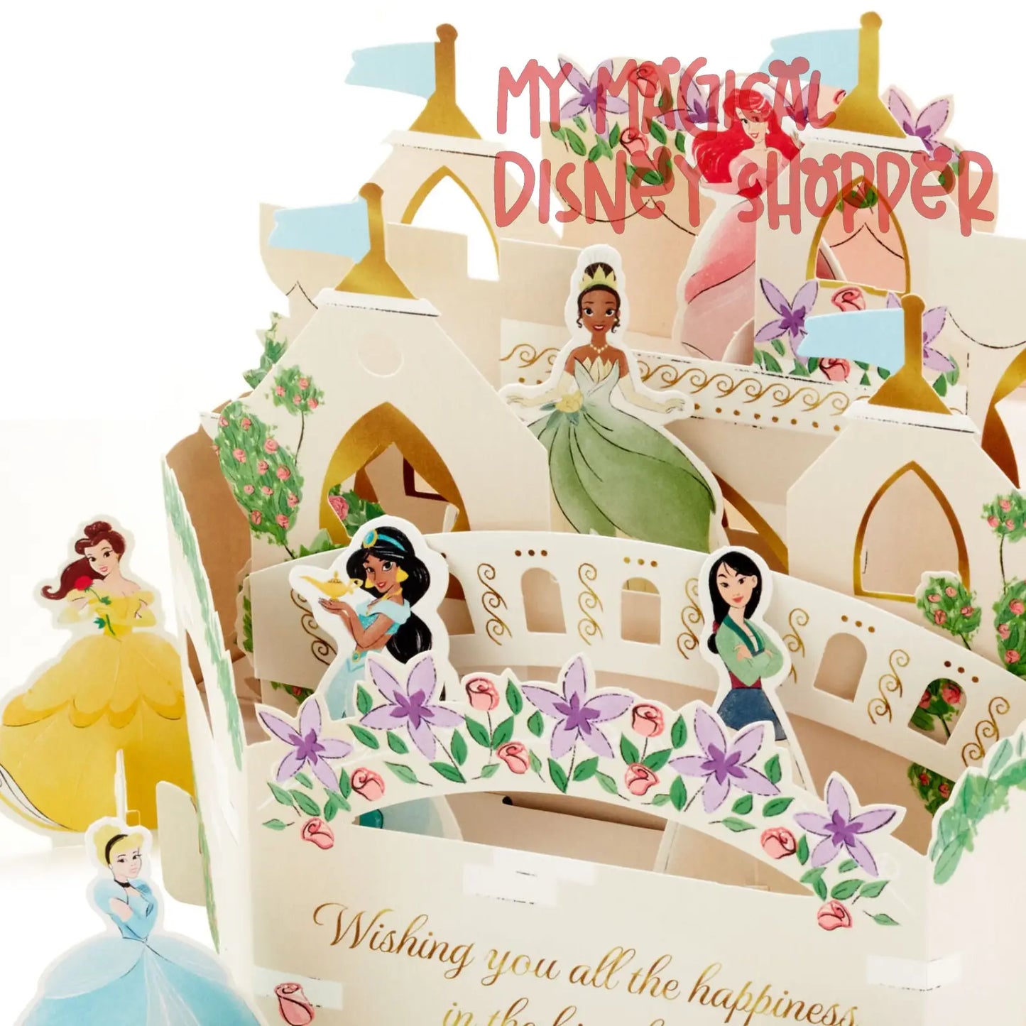 Disney Princess Castle All the Happiness 3D Pop-Up Card With Playset