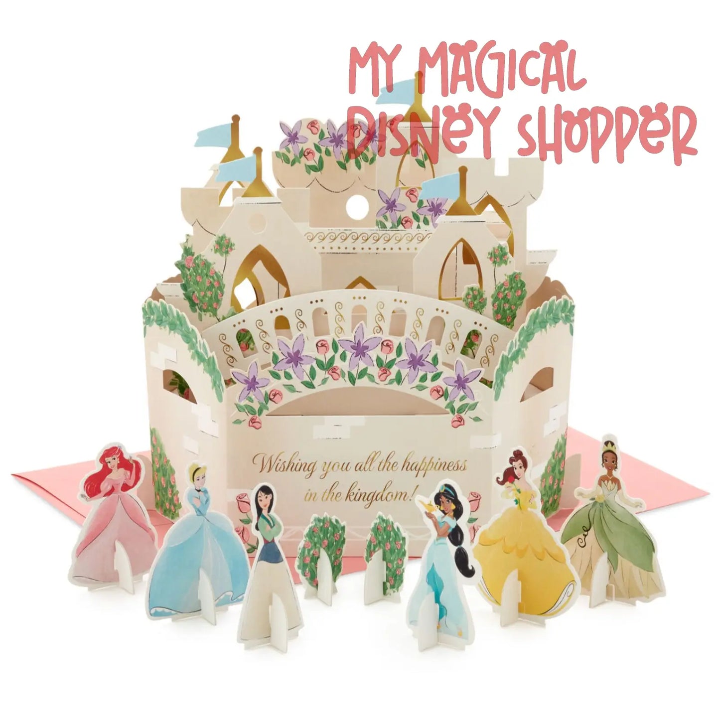 Disney Princess Castle All the Happiness 3D Pop-Up Card With Playset