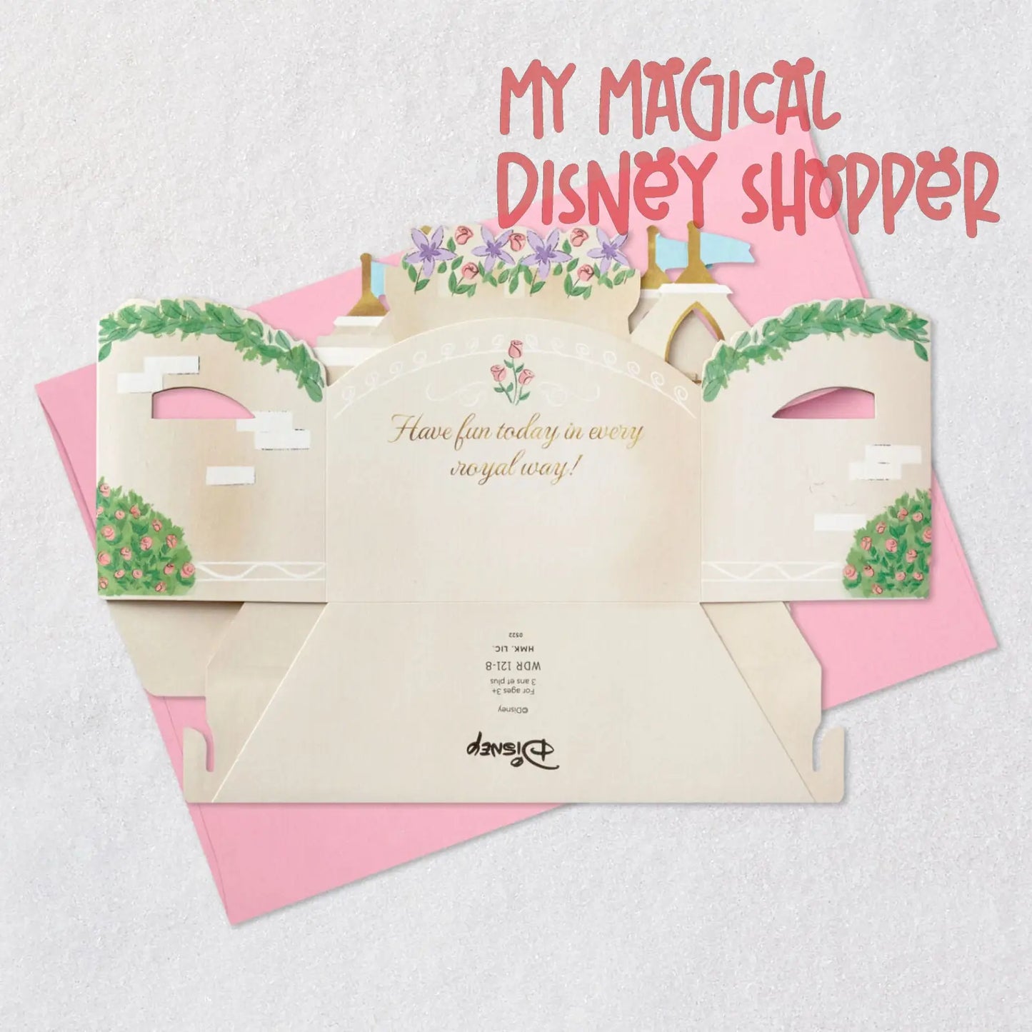 Disney Princess Castle All the Happiness 3D Pop-Up Card With Playset