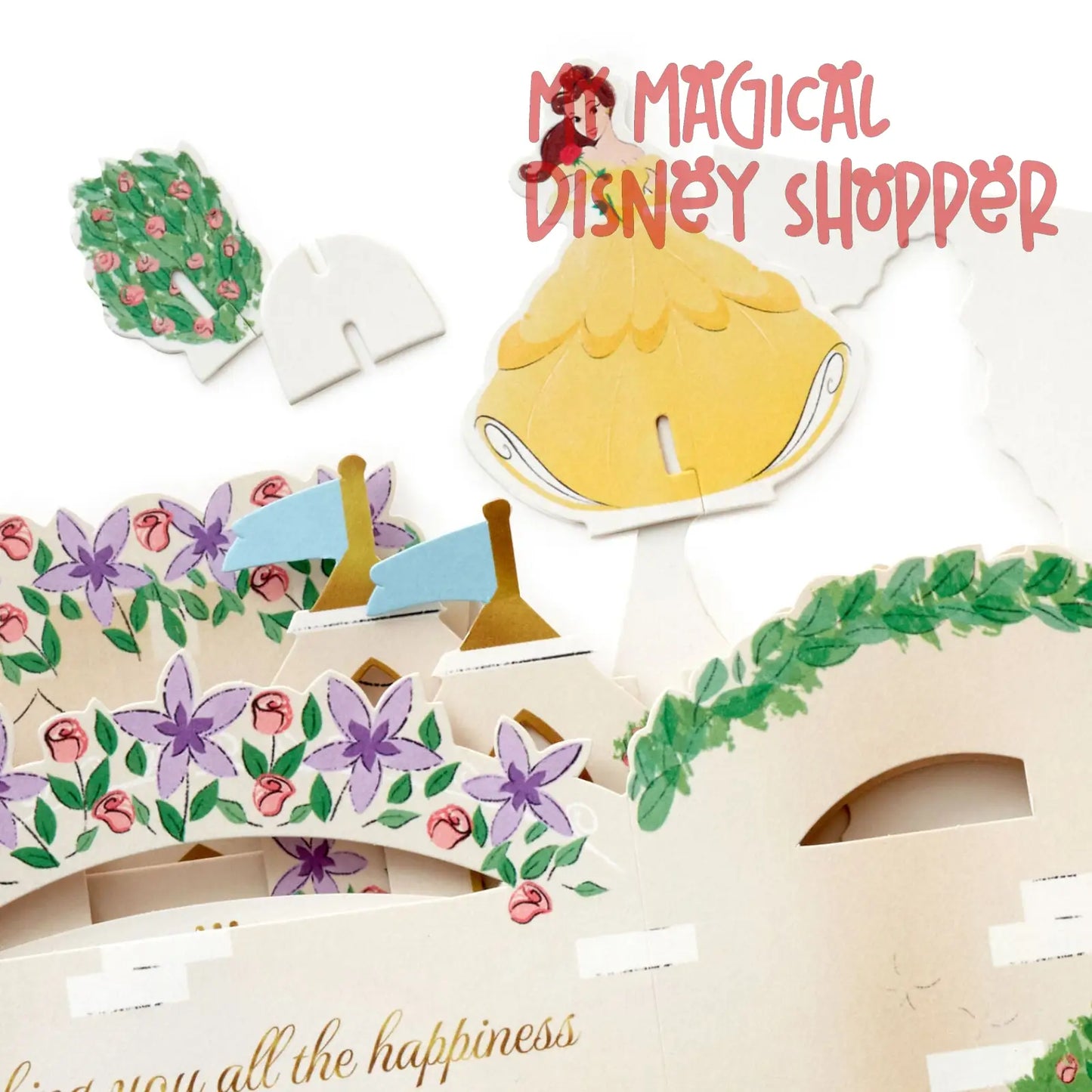 Disney Princess Castle All the Happiness 3D Pop-Up Card With Playset