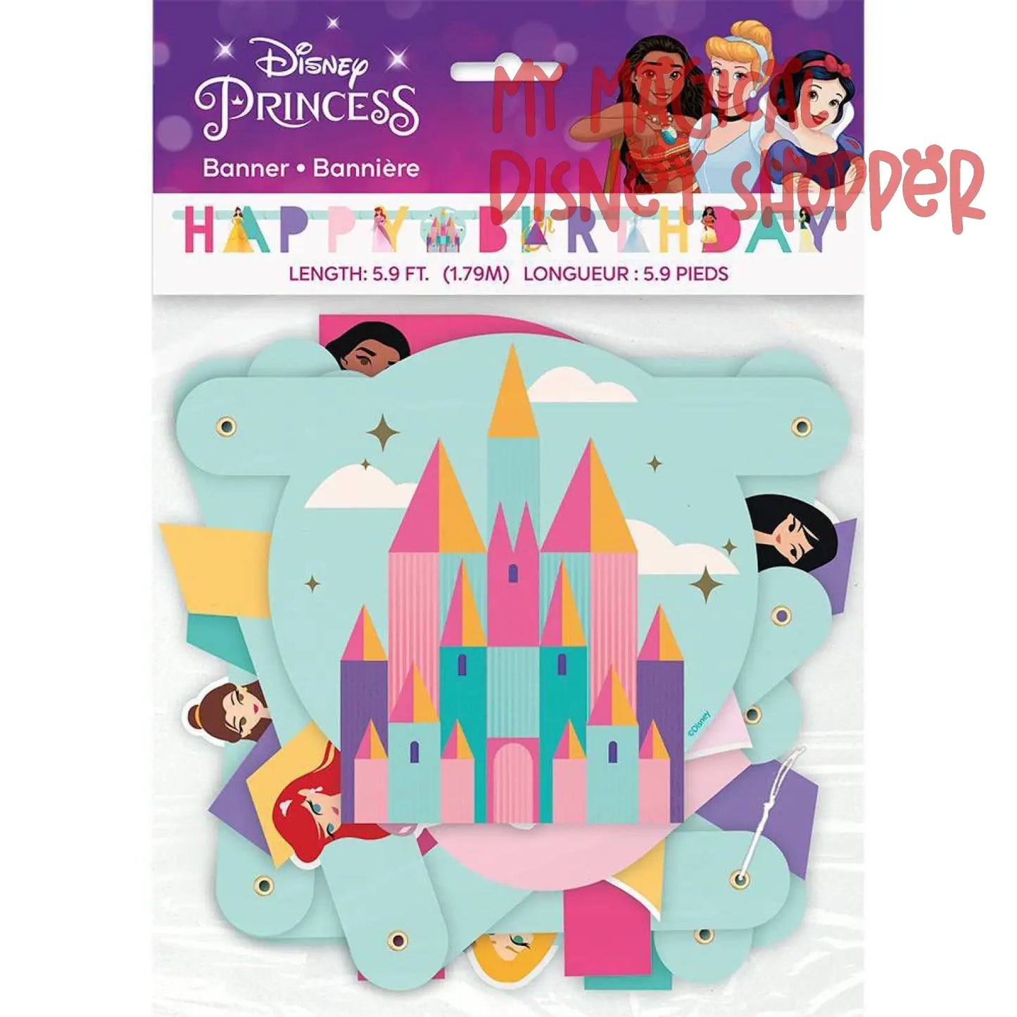 Disney Princess Jointed Banner Happy Birthday Party Banner
