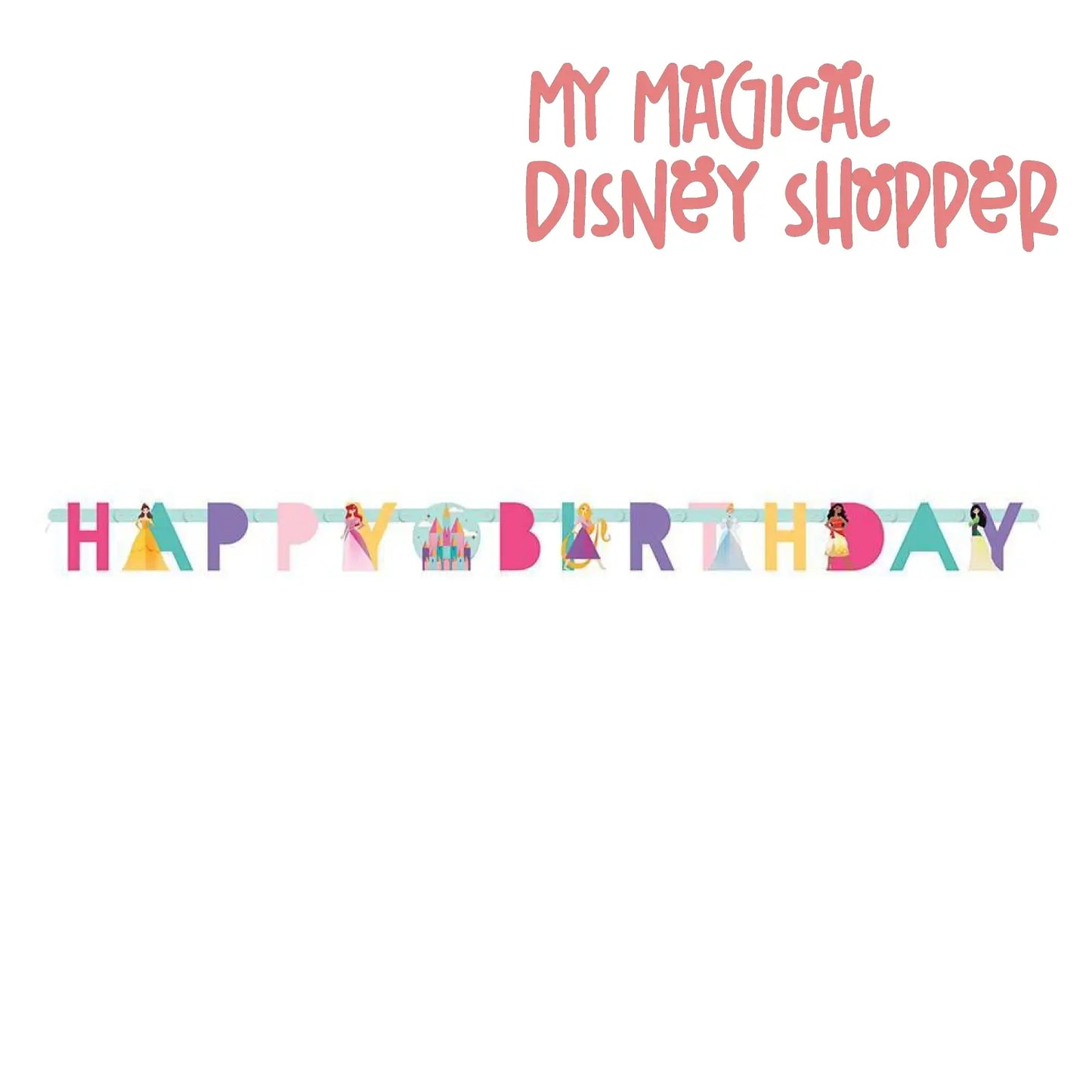 Disney Princess Jointed Banner Happy Birthday Party Banner