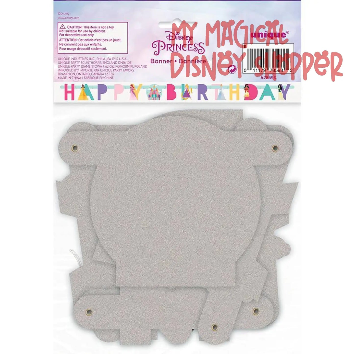 Disney Princess Jointed Banner Happy Birthday Party Banner
