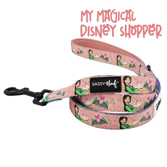 Disney Princess Mulan Dog Leash 60-Inch with Neoprene Padded Handle - Comfortable, Durable, and Stylish for Small to Large Dogs
