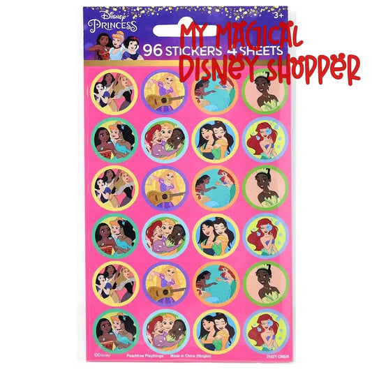Disney Princess Round Sticker Set – 96 Cute Princess Stickers for Kids, Crafts & Planners 👑✨