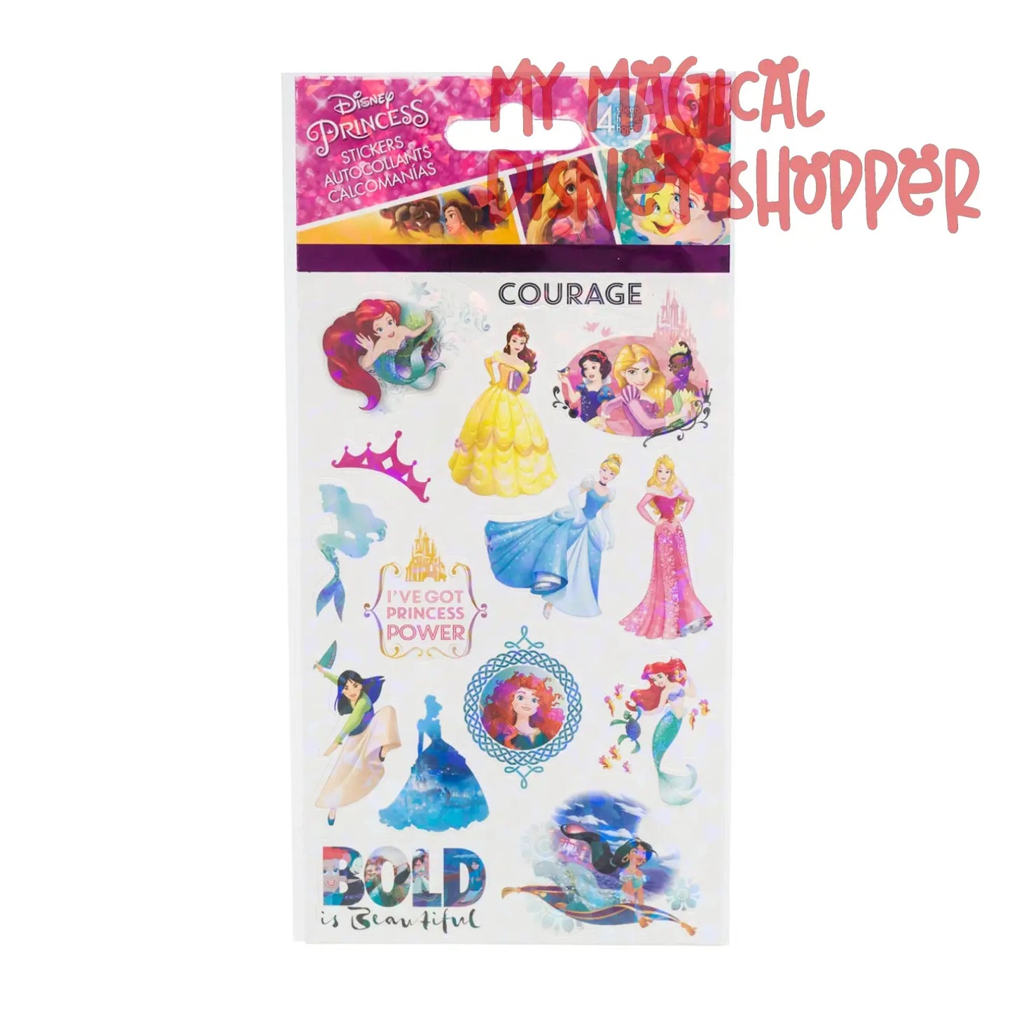 Disney Princess Stickers - 4 Sheets
